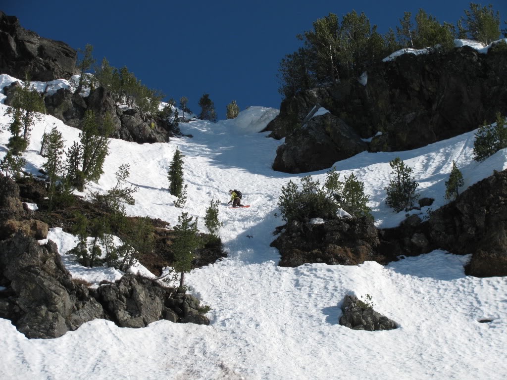 Then I snowboarded down a different line into the north bowl of Yamsay Mountain