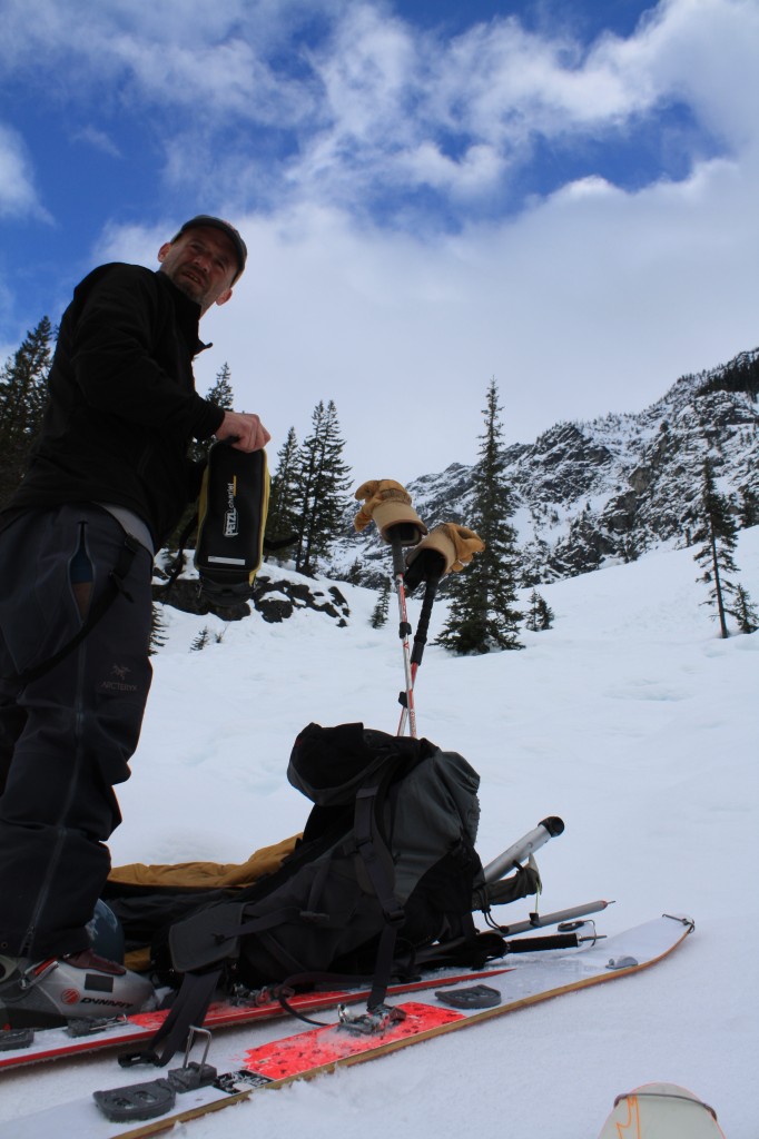 At the base of the Black Hole Couloir