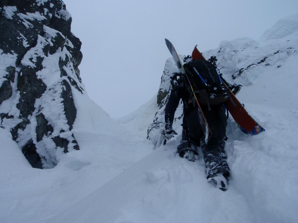 the summit col of the Black Hole Couloir