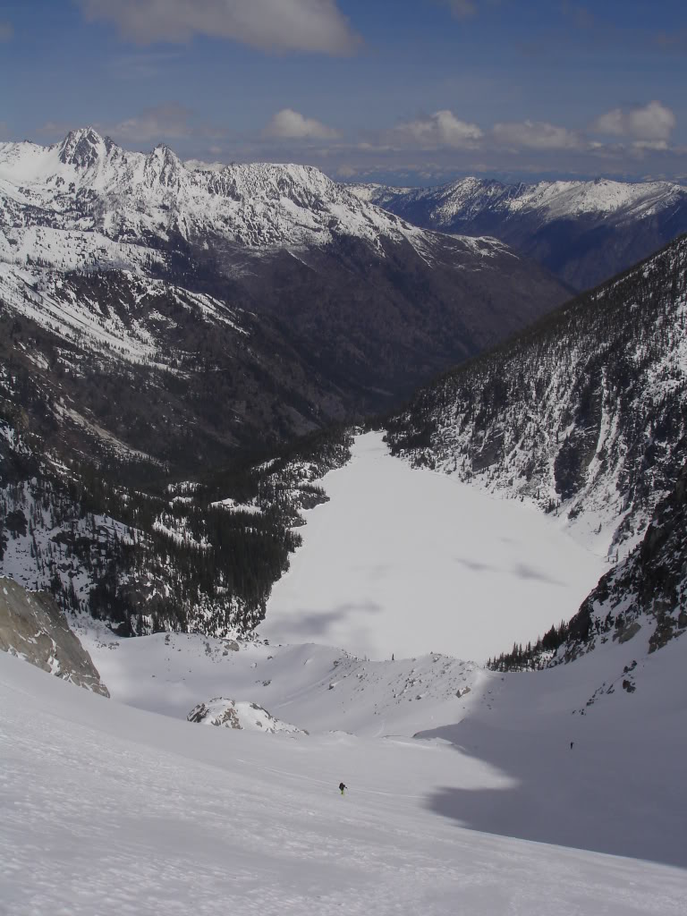 Looking down at Colchuck Lake