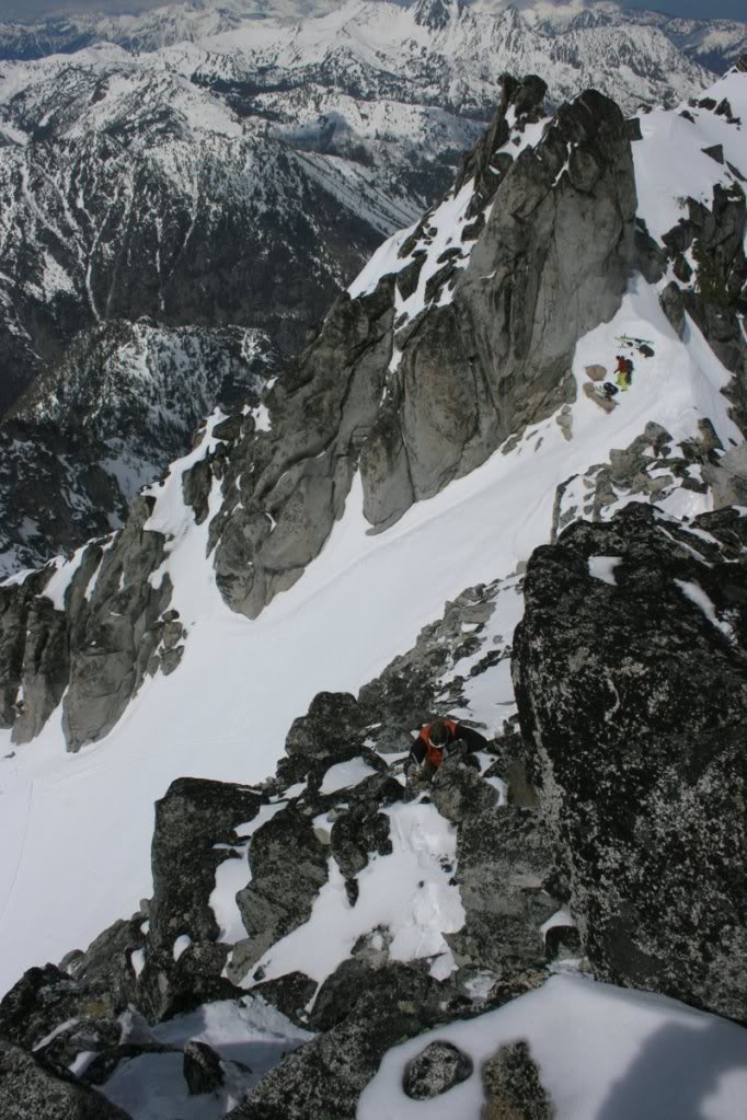 After accessing the summit col Jeff and I did some rock scrambling to make it to the summit proper from Dragontail Peak