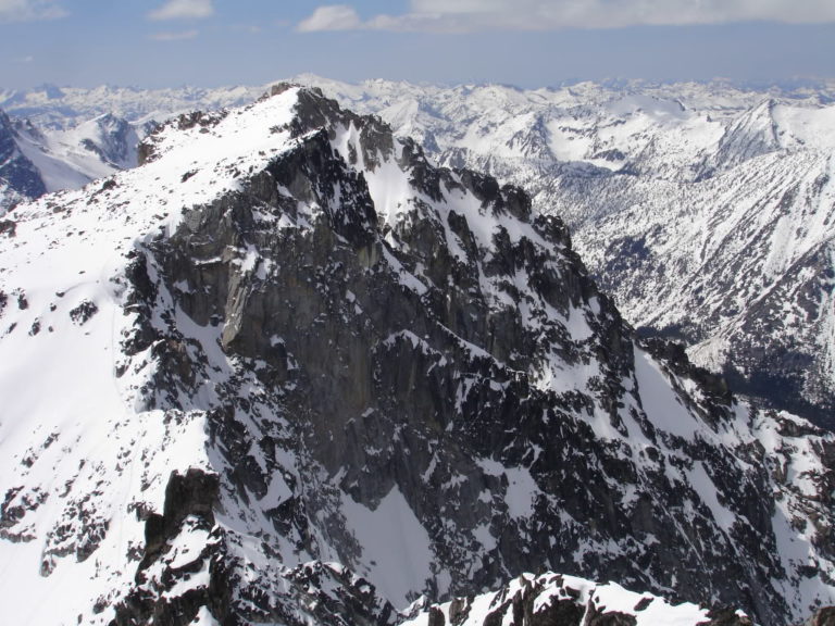 Looking west at Colchuck Peak