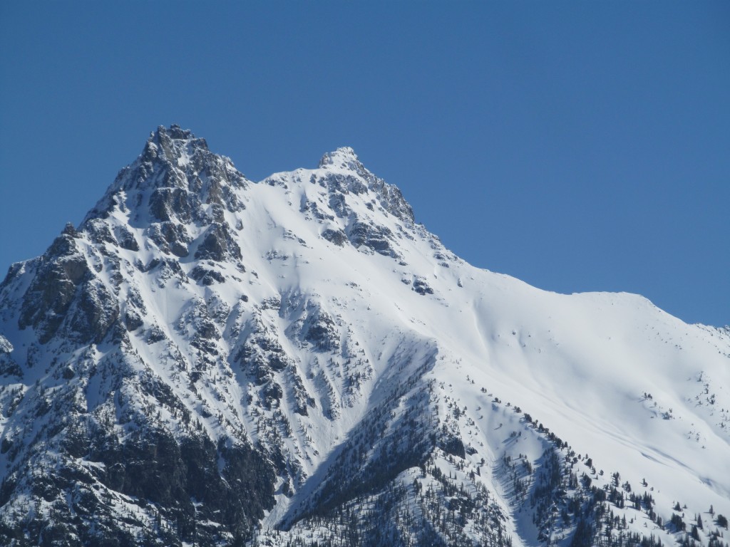 Looking back towards the South face of Black Peak from Goode Mountain