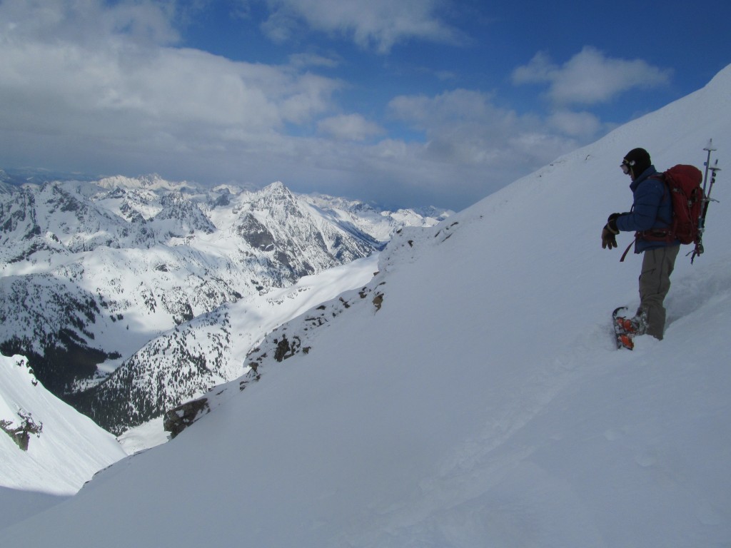 Scott Preparing to snowboard of Mount Logan
