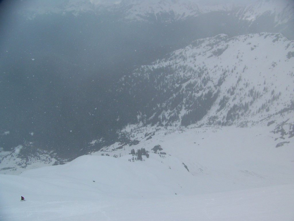 Skiing down the White Salmon Glacier