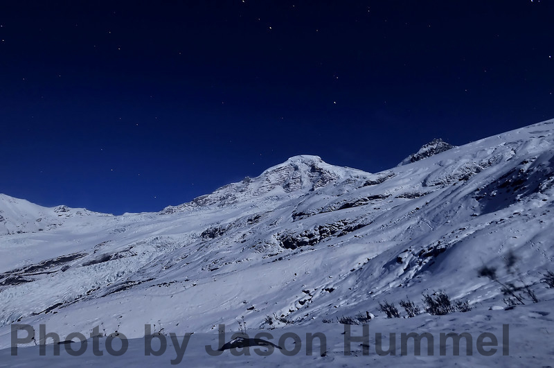 Night Shot of Mount Baker from the base of Heliotrope Ridge