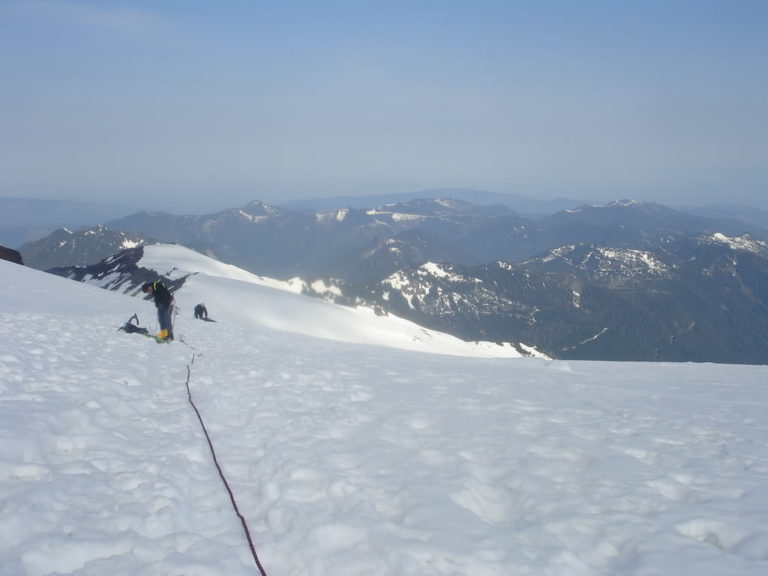 Making our way over to the Coleman Glacier on the Coleman Deming Route of Mount Baker