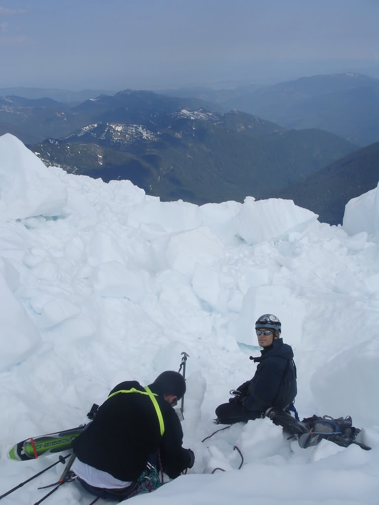 Resting near a debris pile at the base of Colfax Peak