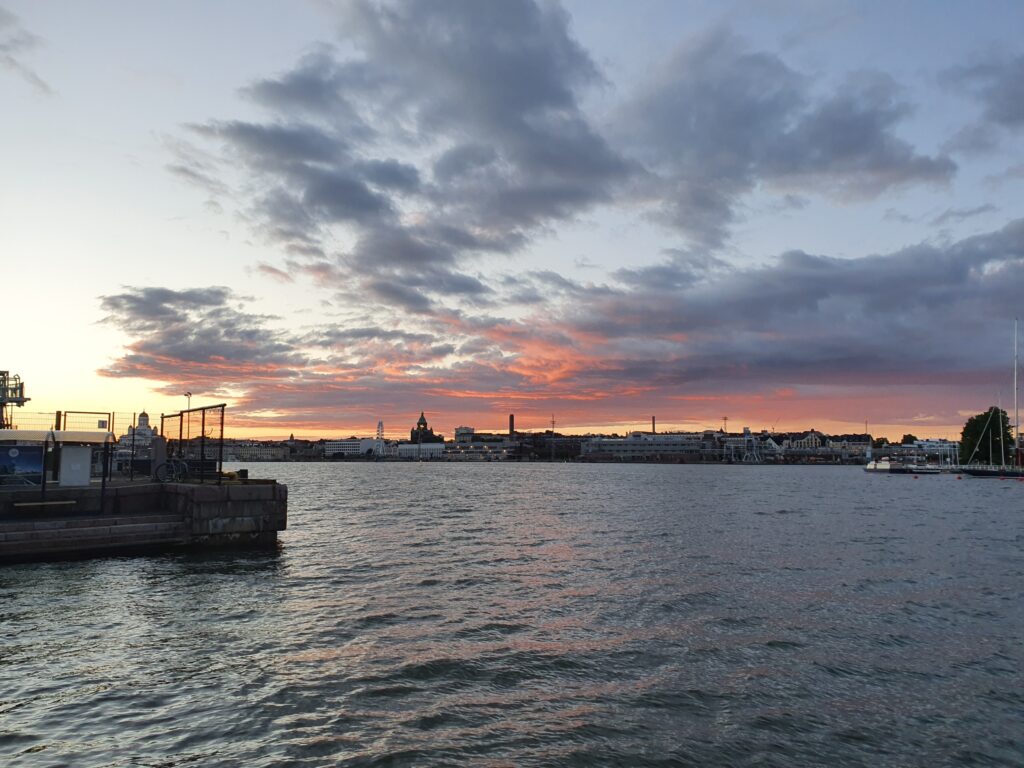 Sunset over the Helsinki area