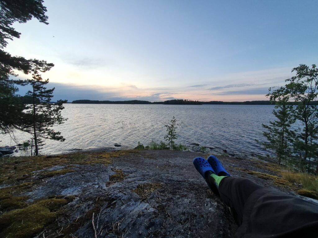 Enjoying my camping spot on Laukansaari