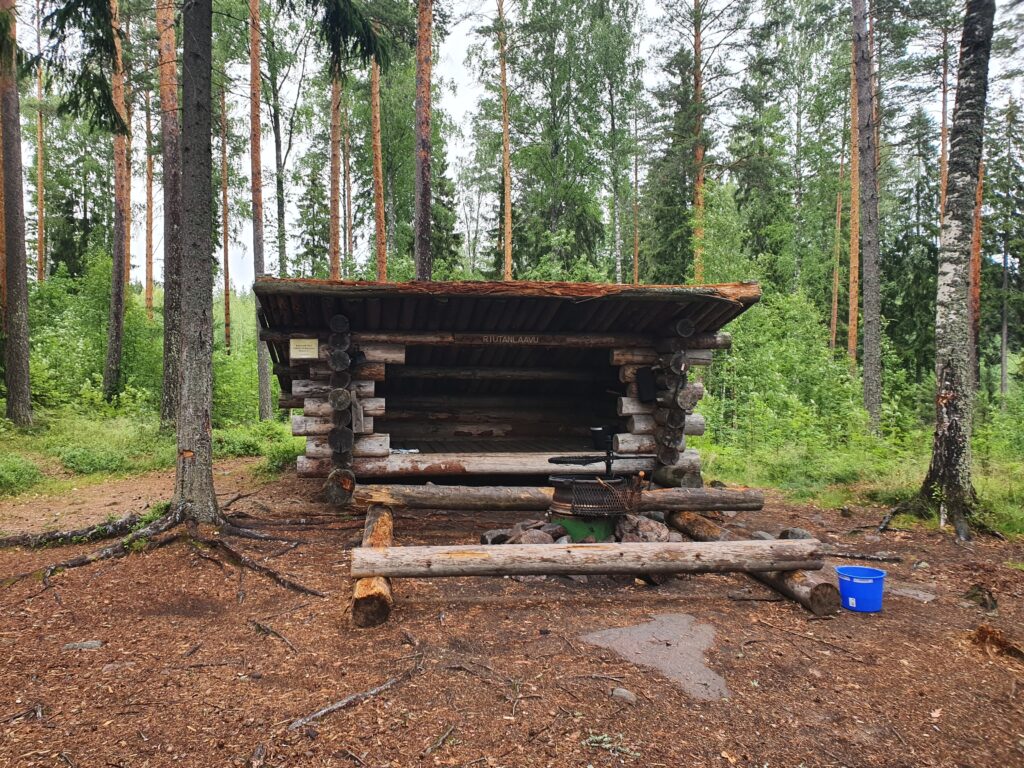 Finding shelter at a Laavu near Taipalsaari