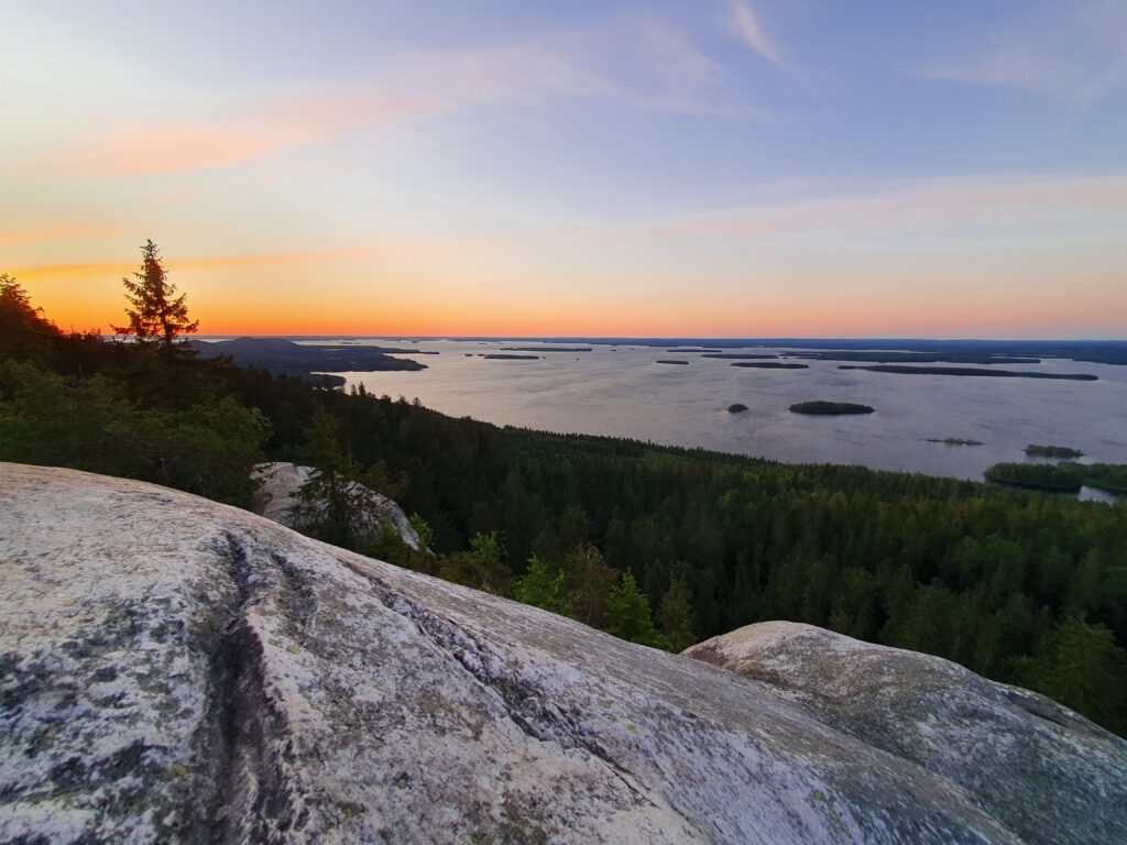 A beautiful sunset over Koli National Park