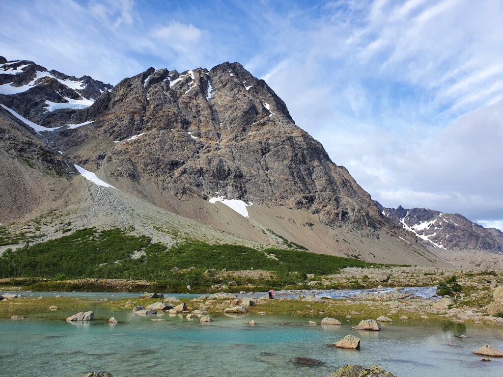 Among the mountains summer hiking in the Lyngen Alps