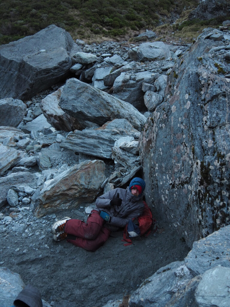 About ready to get some sleep after climbing Mount Barff