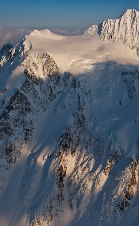 A closer view of the Northwest Couloir on Mount Shuksan