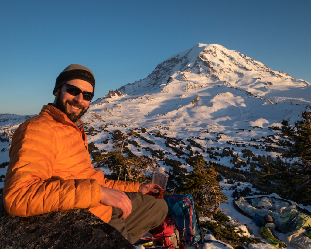 Enjoying the view on the summit of Mount Pleasant