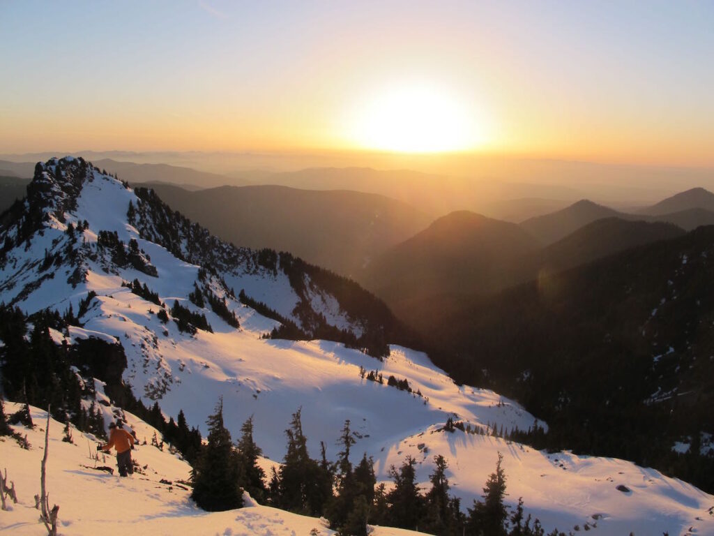 Hiking back to the summit of Mount Pleasant