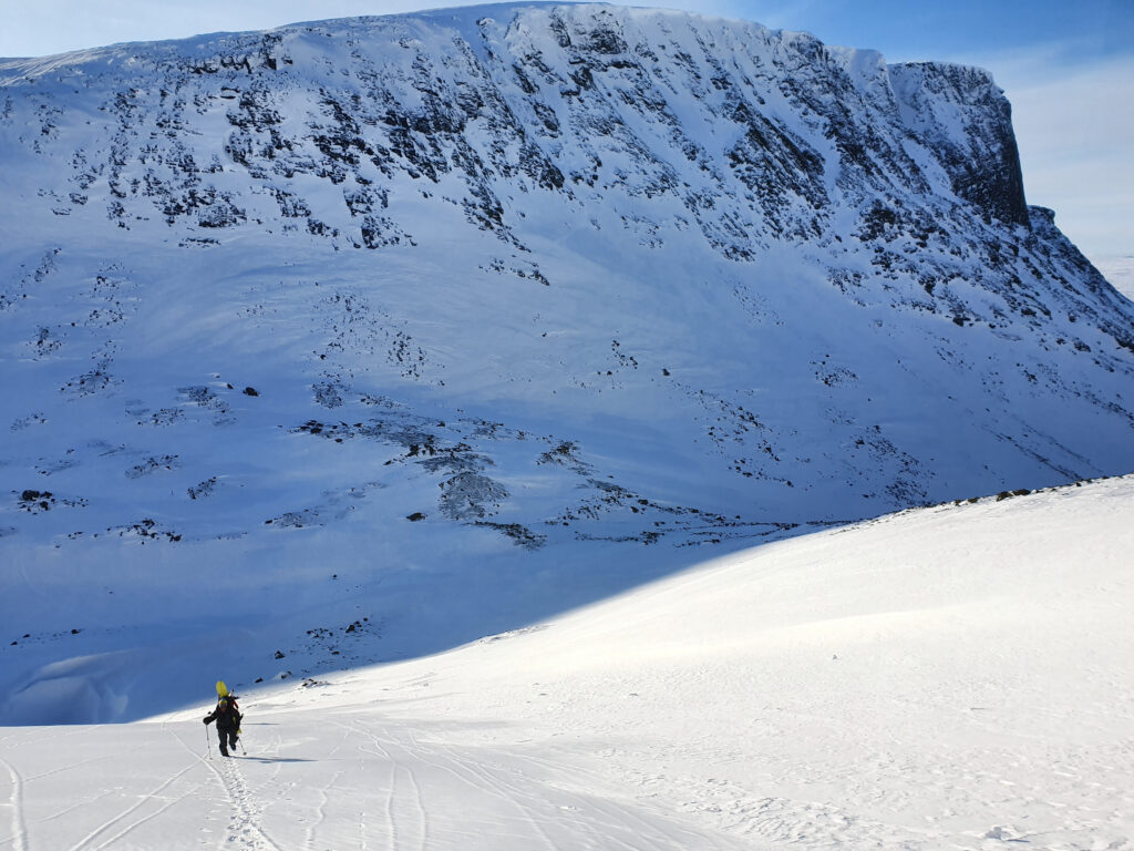 Climbing with our first zone in the background