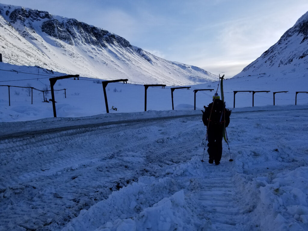 Making our way past an electrified mining cable