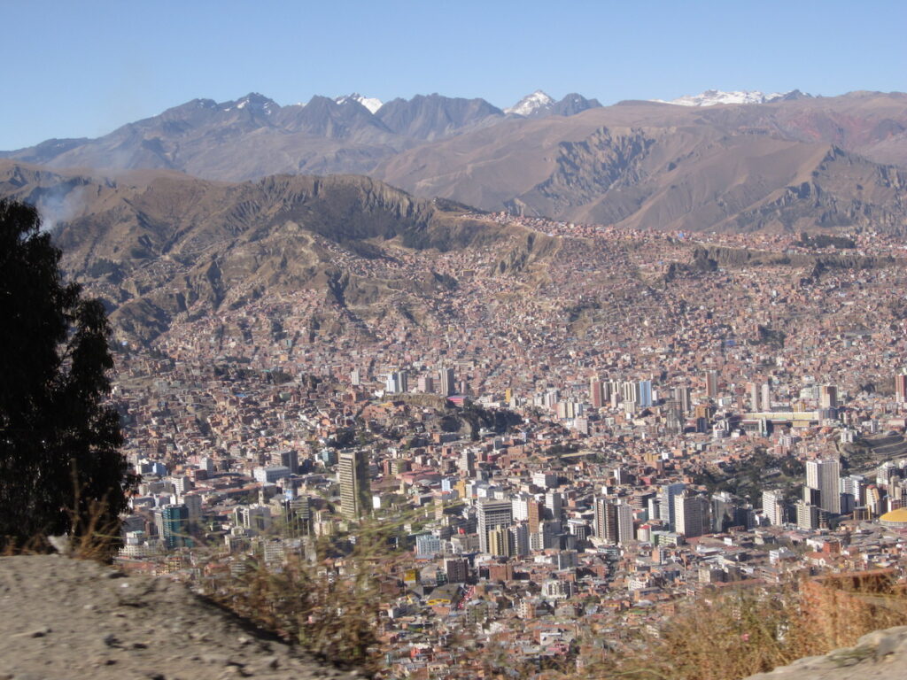 Looking towards La Paz Bolivia