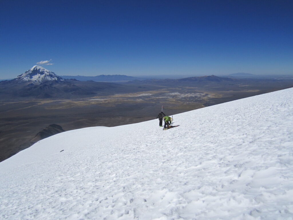 Hoping we could find some great turns while Snowboarding in Bolivia