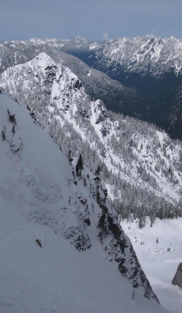 Finding powder turns in the Slot Couloir