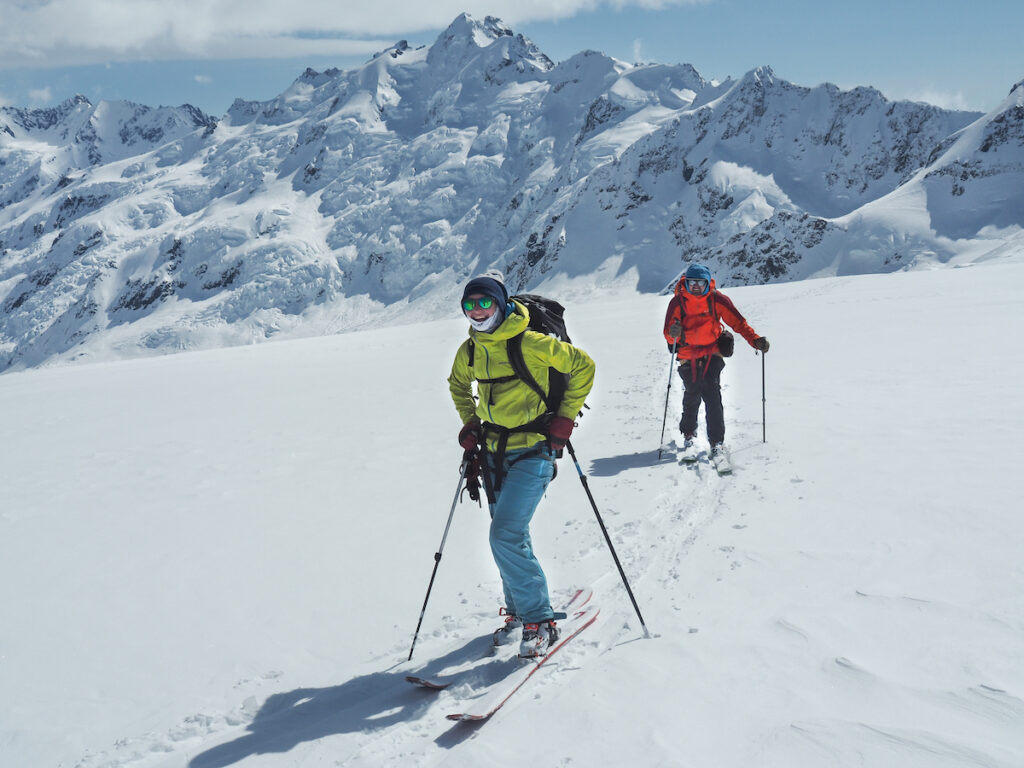 A beautiful ski touring day on the Tasman Glacier