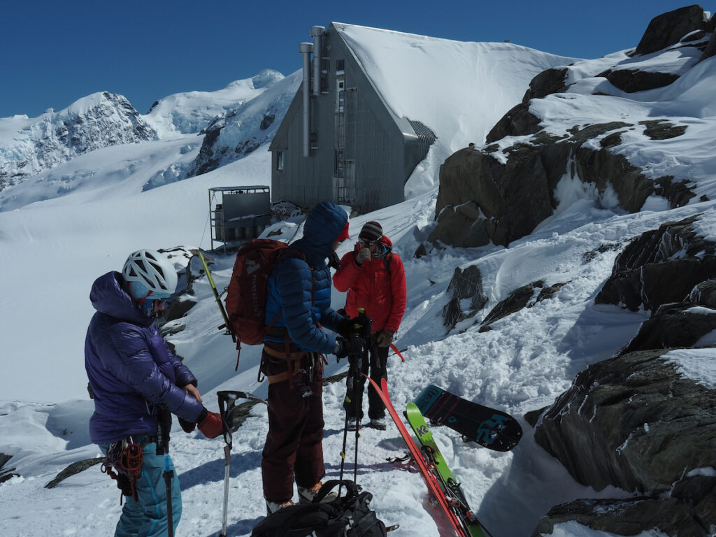 Enjoying the Kelman Hut on the Tasman Glacier