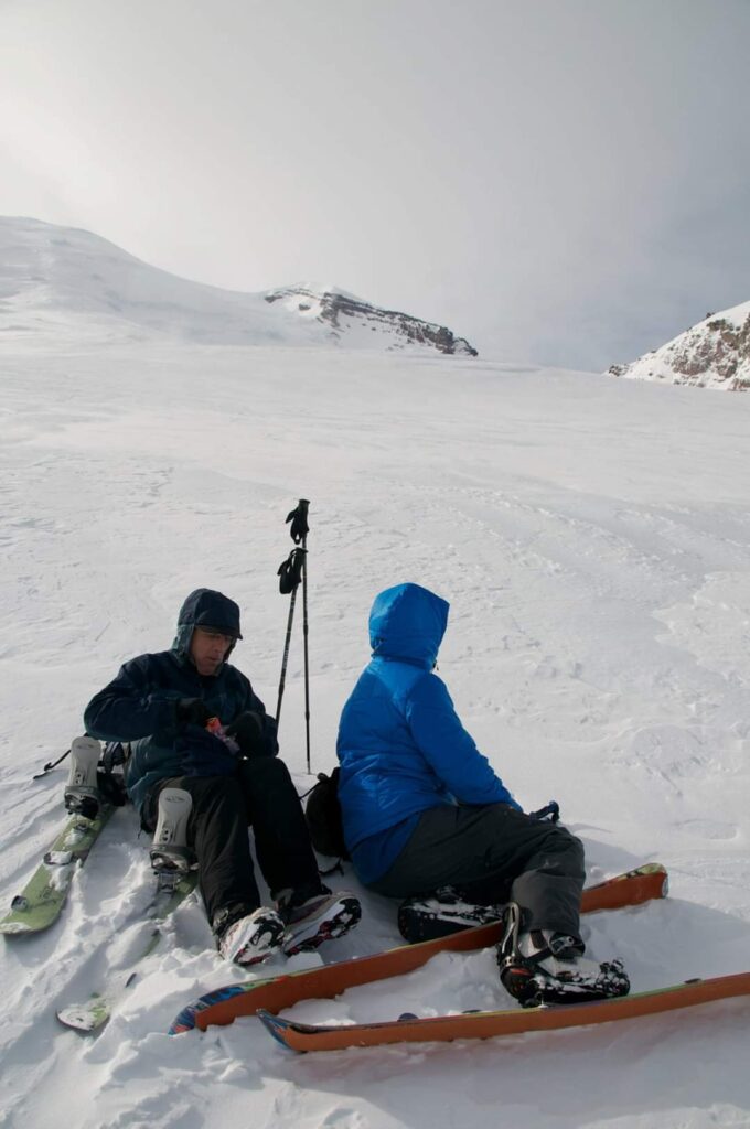 Hanging out at Camp Sherman and checking out the upper Emmons Glacier in Winter