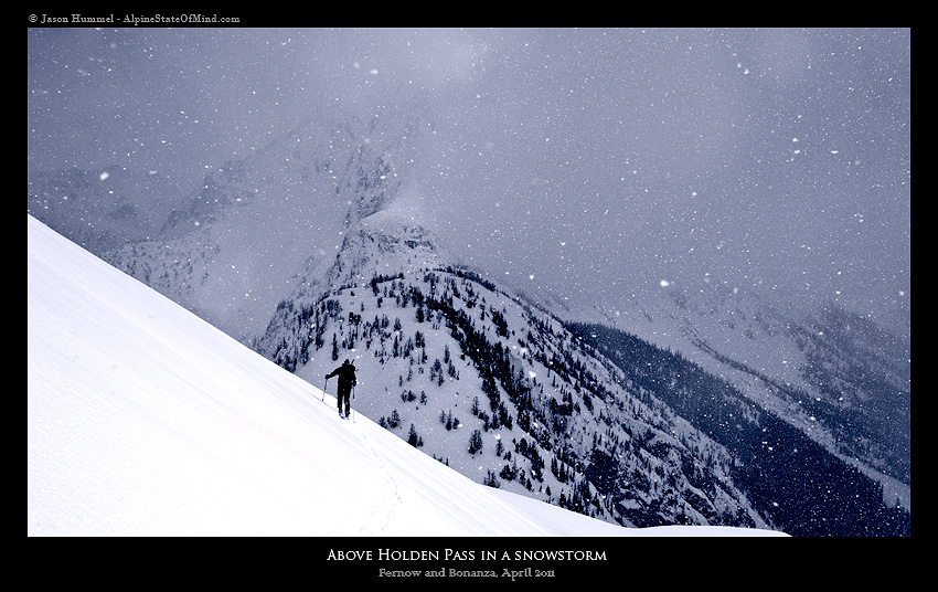 Ski touring up Bonanza Peak near Holden Village