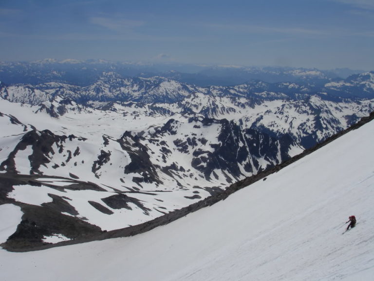 Jason skiing down disappointment Peak on Glacier Peak