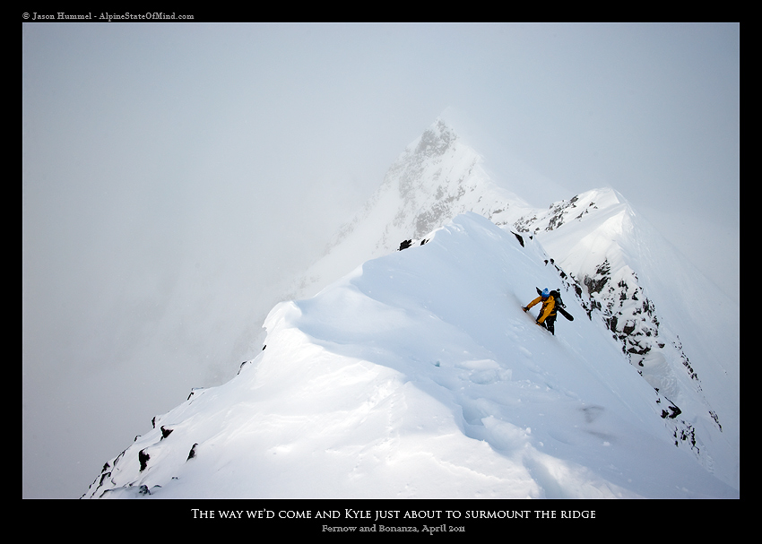 Hiking on the summit ridge of Mount Fernow near Holden Village in Washington State