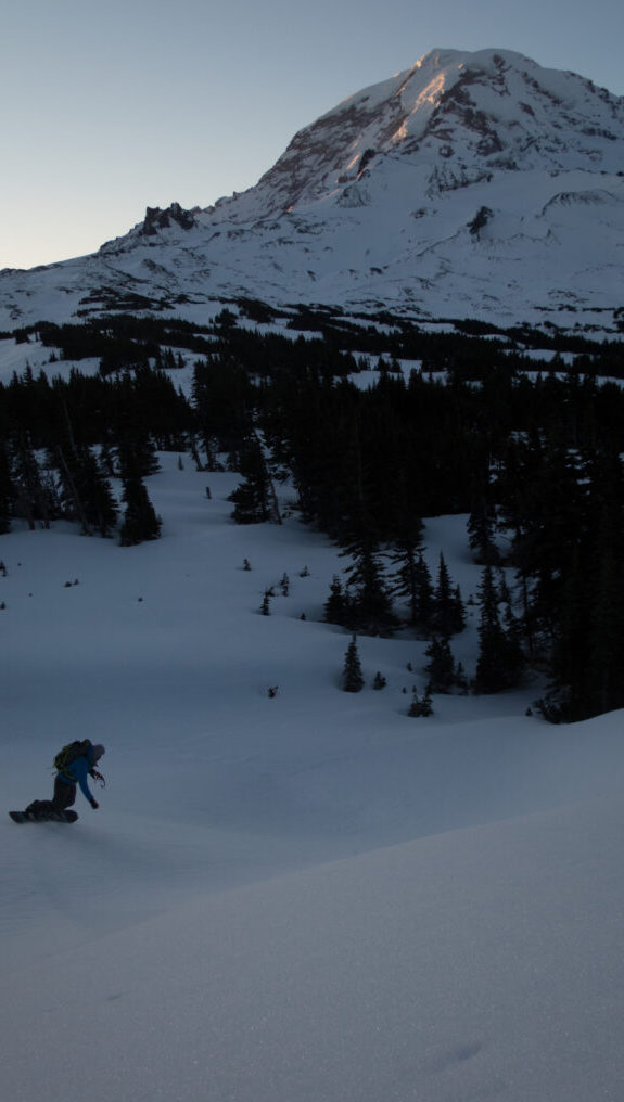 Snowboarding Mount Pleasant at Sunrise