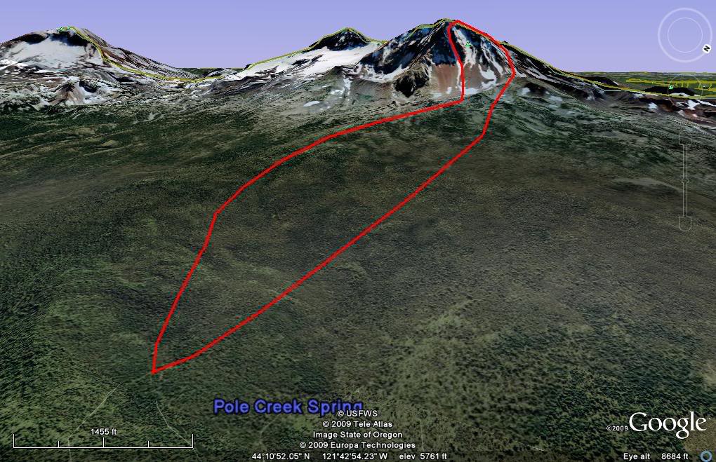 Looking at a map of our route up the east side of the North Sister via Pole Creek Trailhead