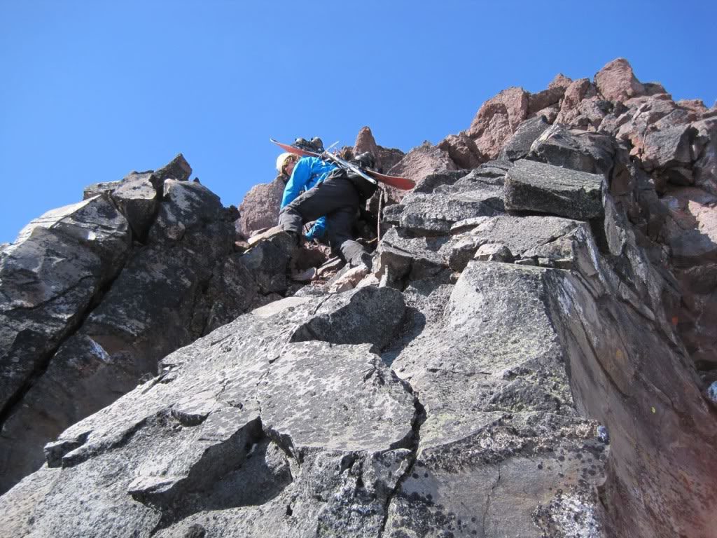 Making our way towards the summit of the North Sister