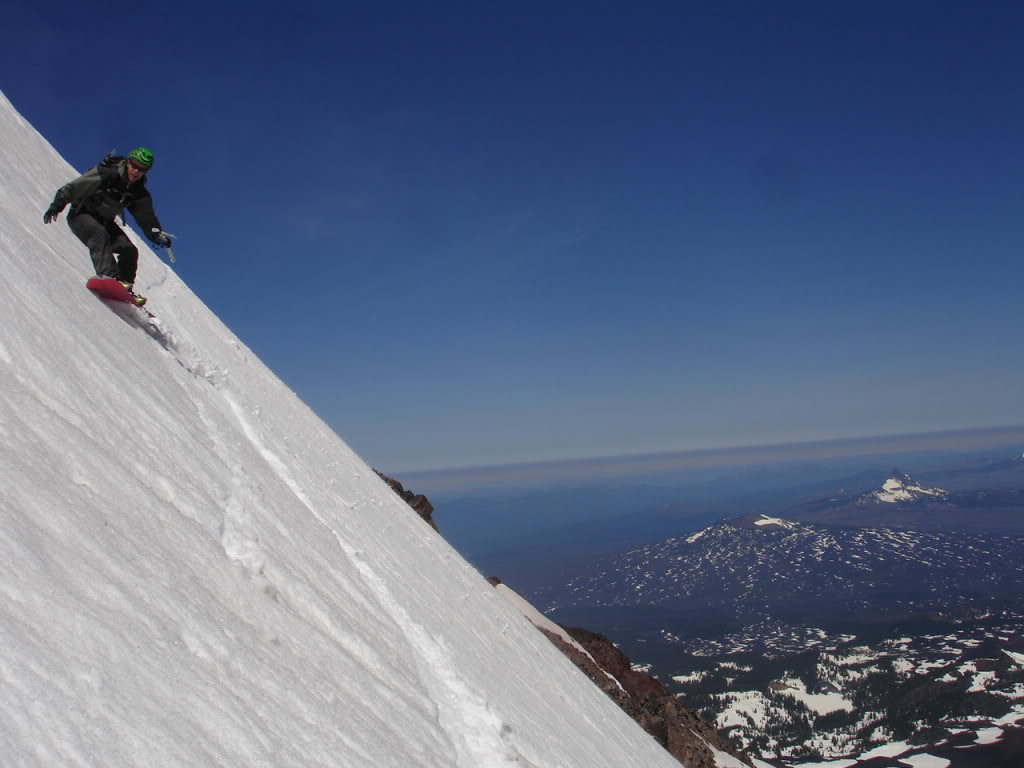 Traversing towards the Early Morning Couloir on the North Sister