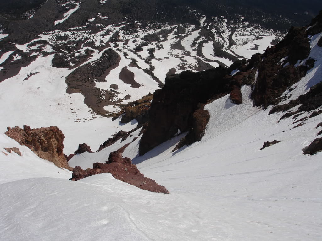 Looking down the Early Morning Couloir