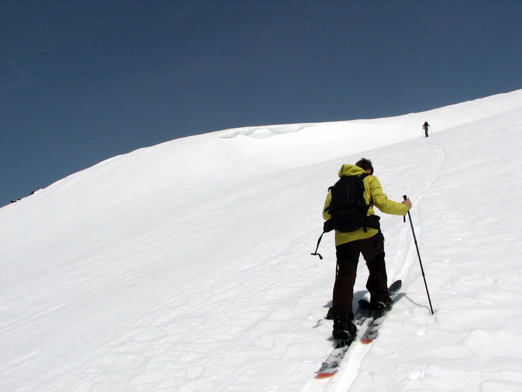 Making our way up the gully