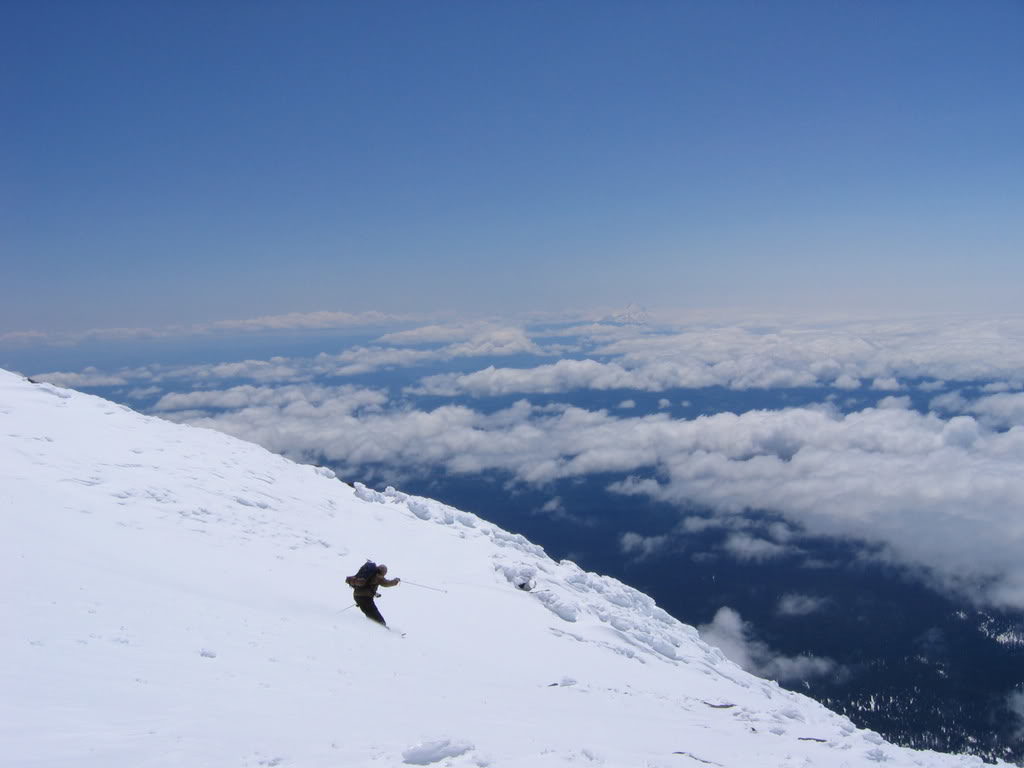 Dropping off the summit of Pikers Peak and descending into the Southwest Chutes