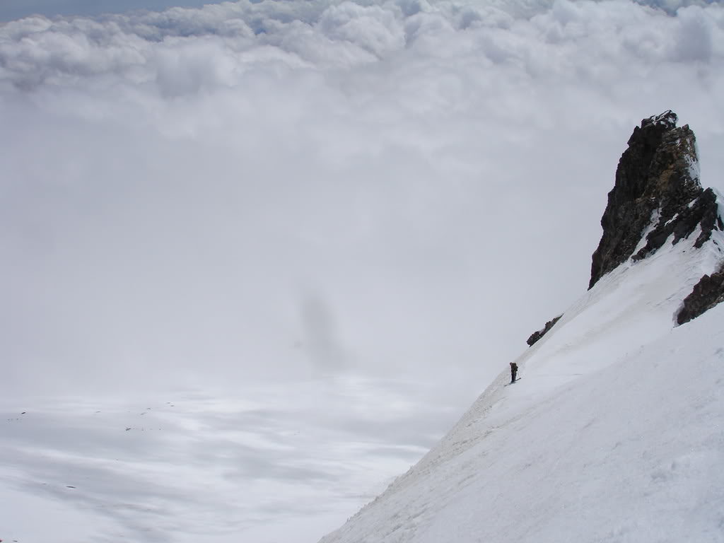 Preparing for the final ski down the Palmer Glacier to Timberline Lodge