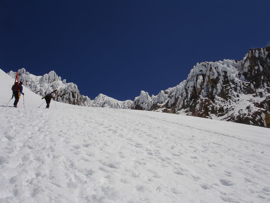 Making our way to the summit Crater of Mount Hood