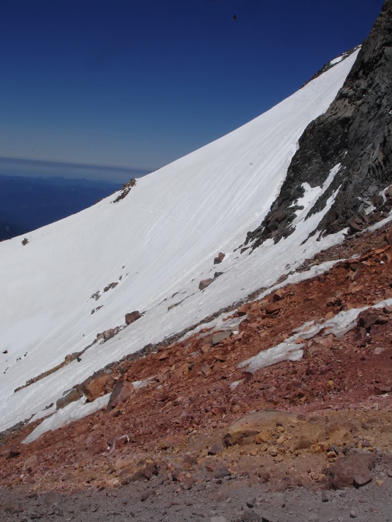 Heading across the steep slopes of Red Saddle