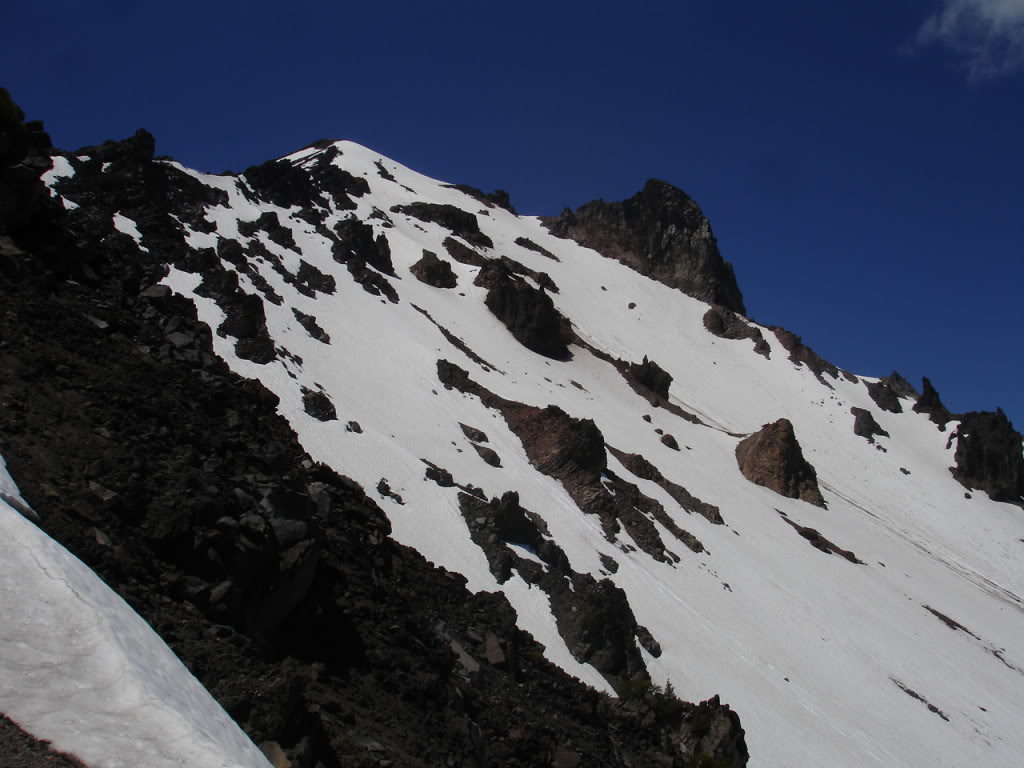 Climbing up the Eastern face of Mount McLoughlin