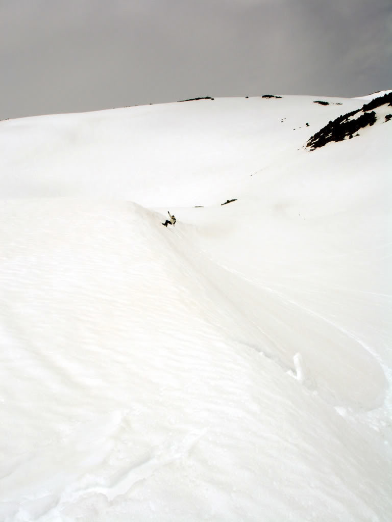 Riding the lower slopes of the Worm Flow Route