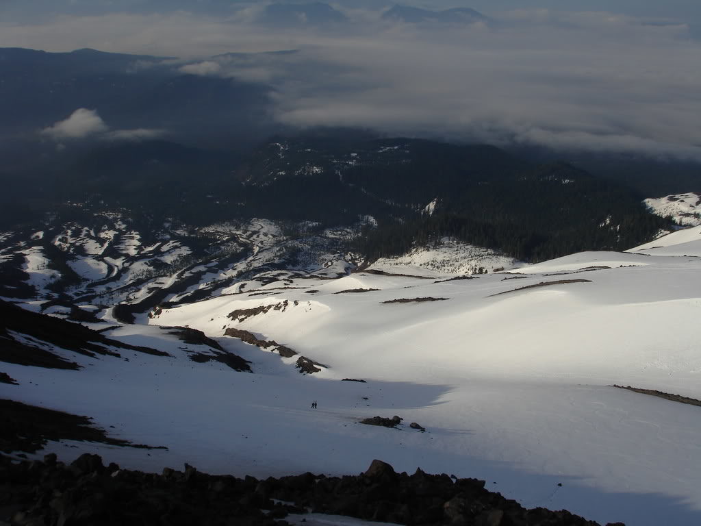 Heading up the Swift Creek area while climbing the Worm Flow Route on Mount Saint Helens