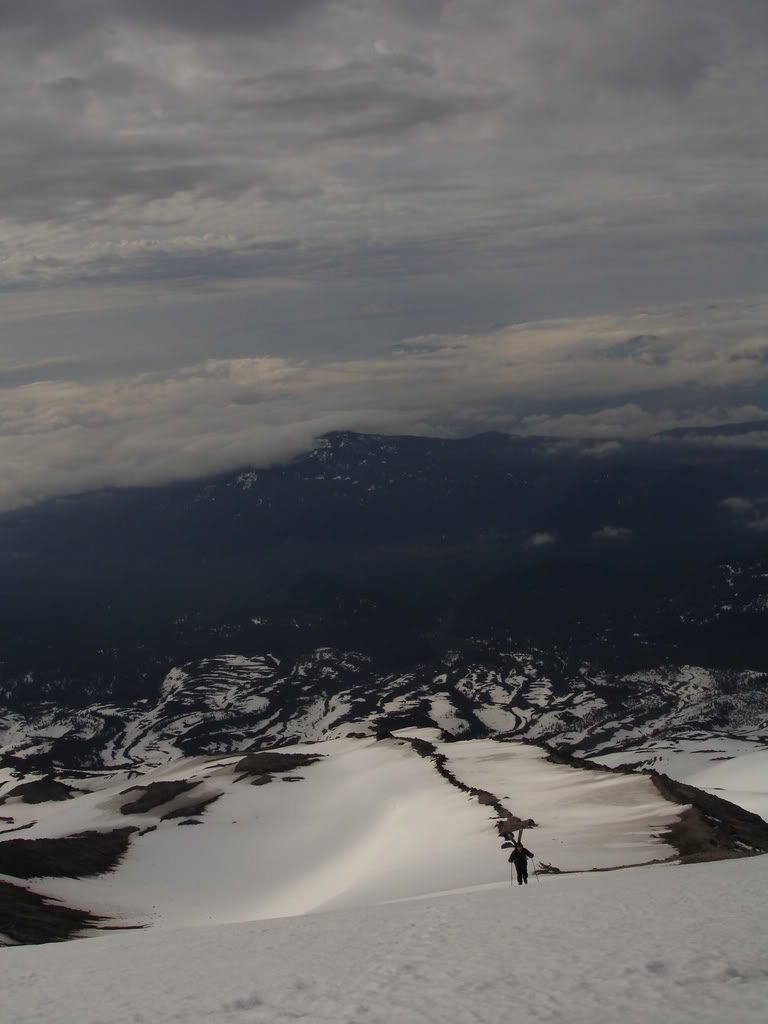 Climbing the final slopes of the Worm Flow Route