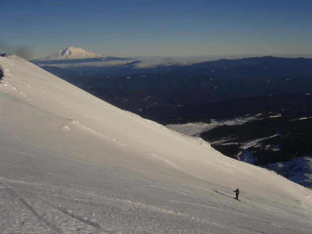 Making our first ski turns on an icy surface