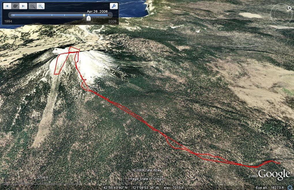 Our route map climbing Mount Scott in the Oregon Cascades