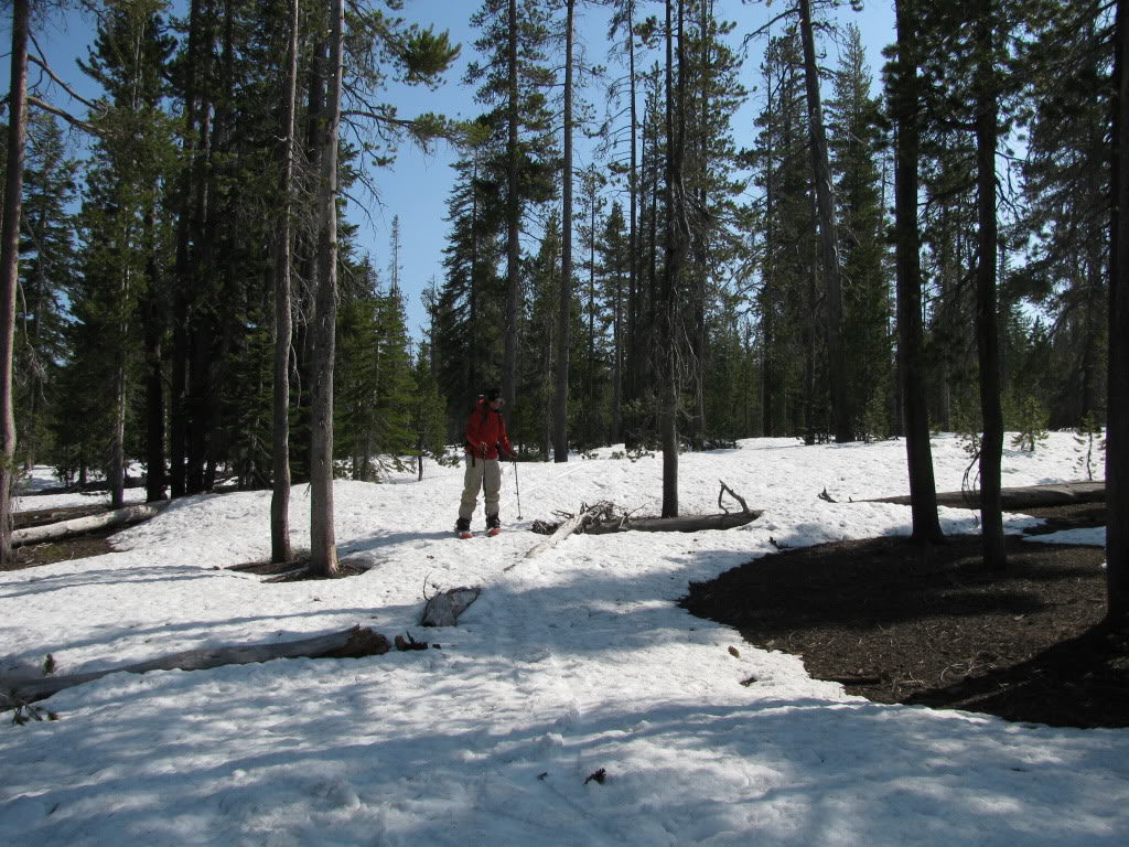 a low angle ski down the lower eastern slopes of Mount Scott