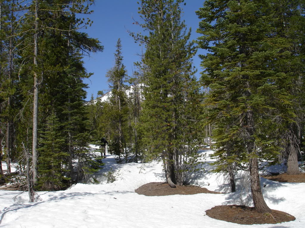 Ski touring towards Mount Scott from the Eastern Slopes